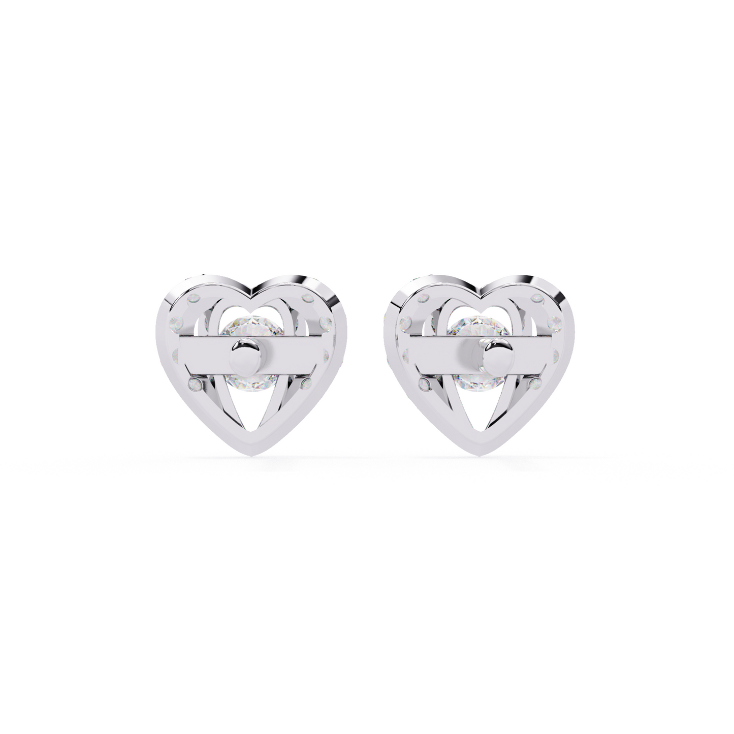 Pavé Heart Studs