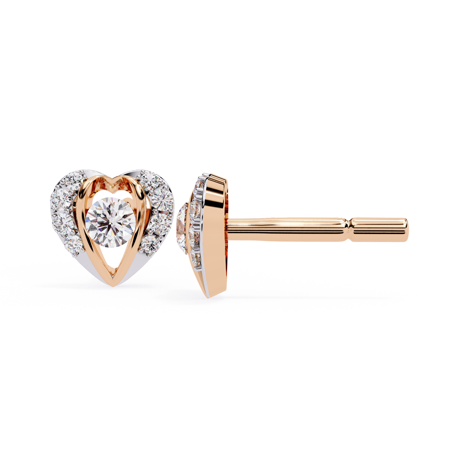 Pavé Heart Studs