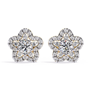 Round Diamond Star Studs