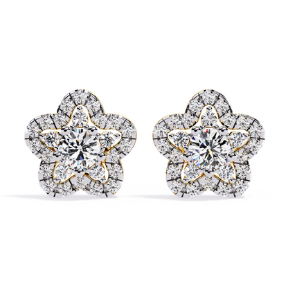 Round Diamond Star Studs
