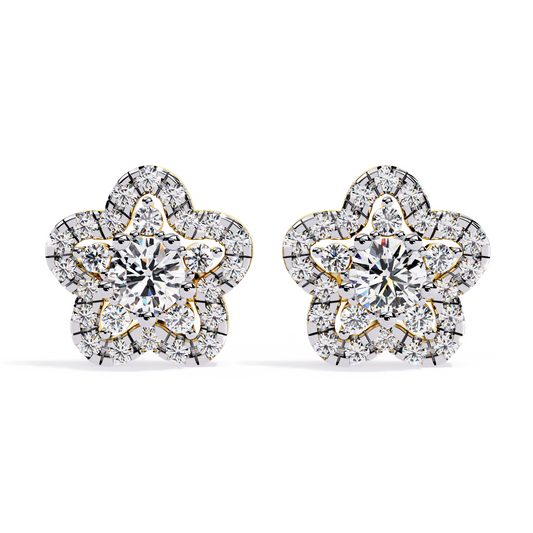 Round Diamond Star Studs