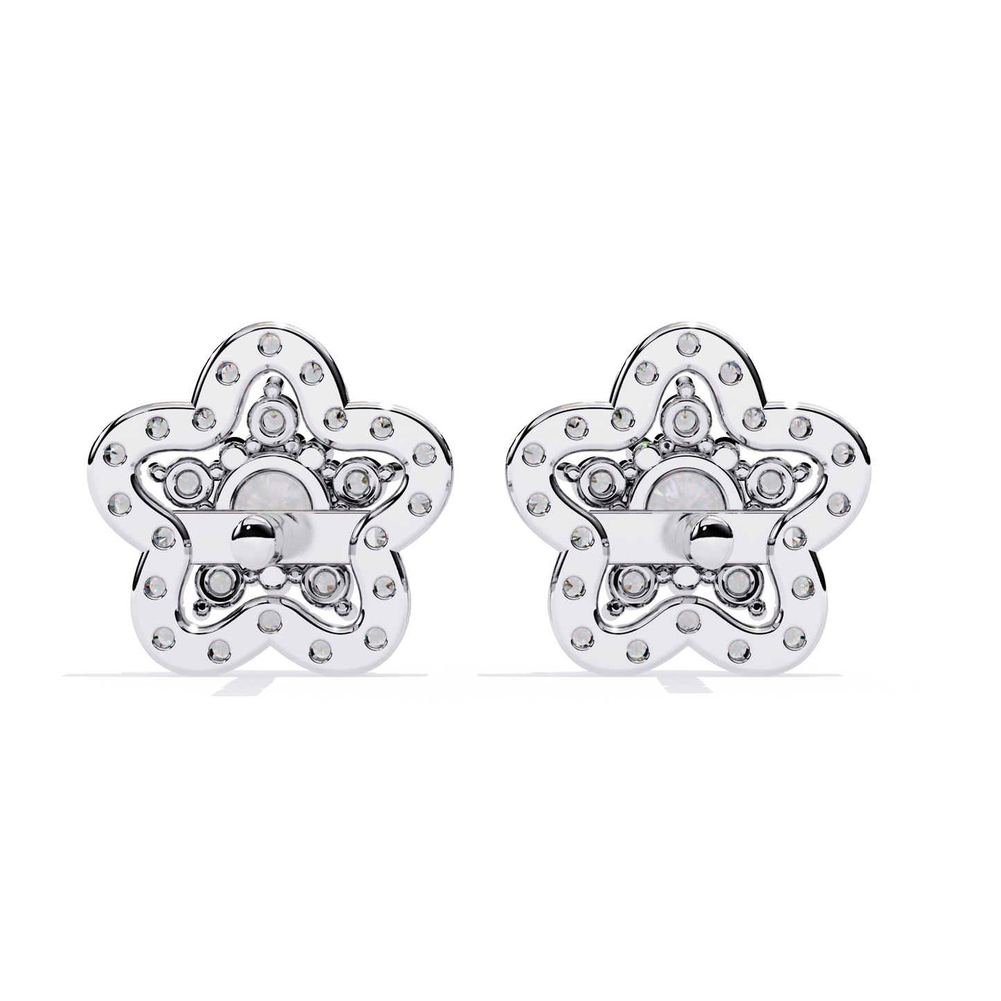 Round Diamond Star Studs
