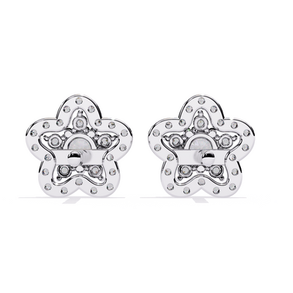Round Diamond Star Studs