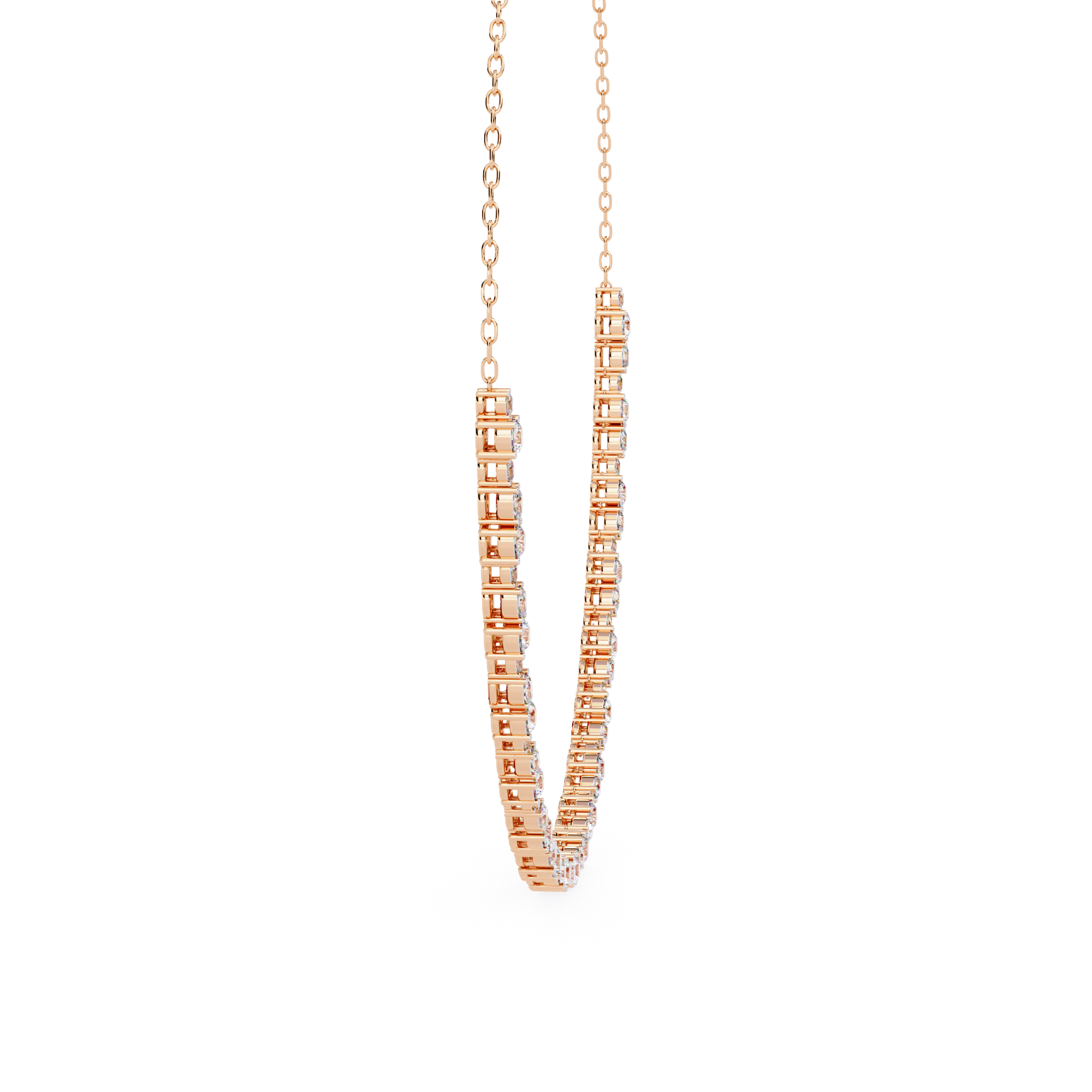 Round & Oval Curve Necklace