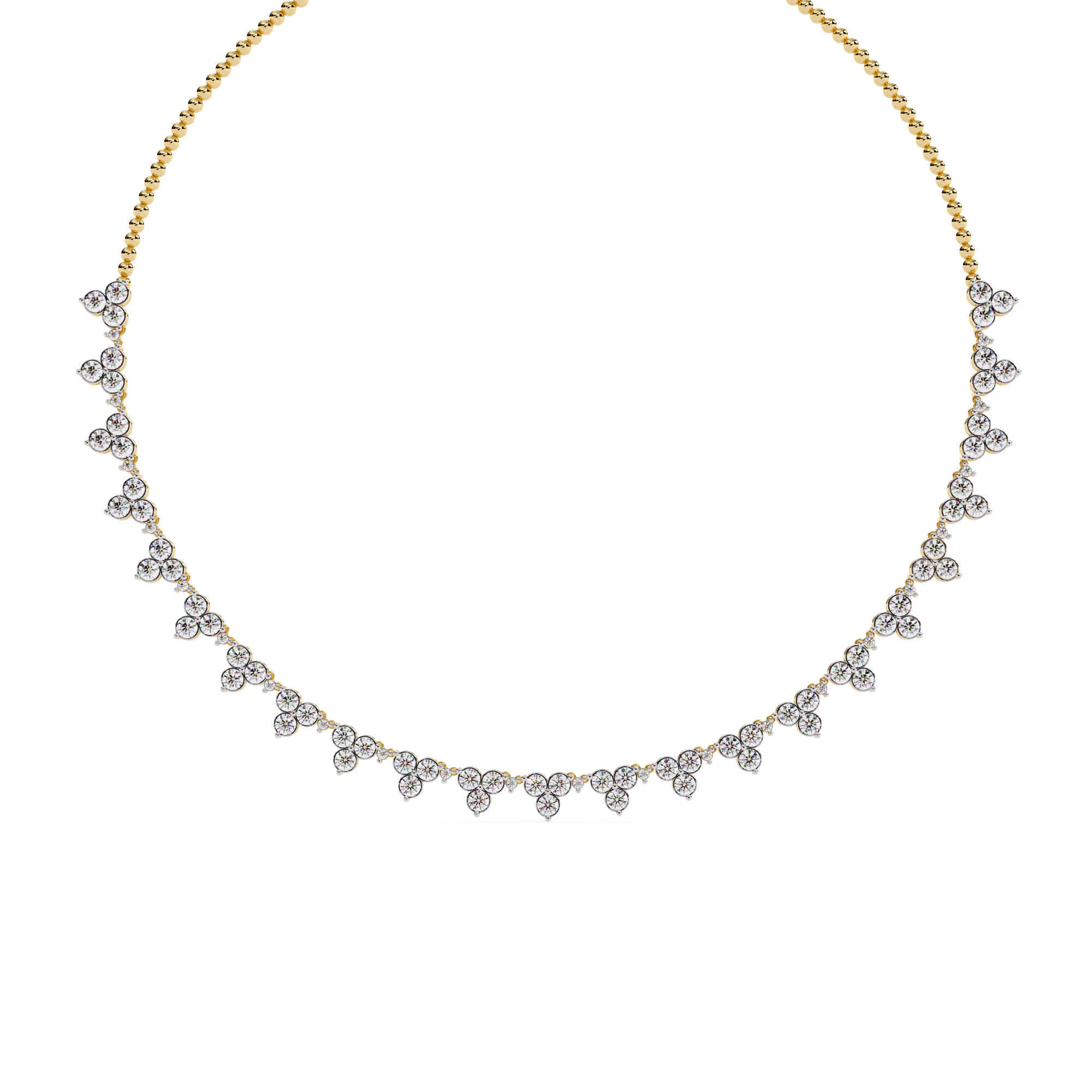 Three-Stone Round Necklace