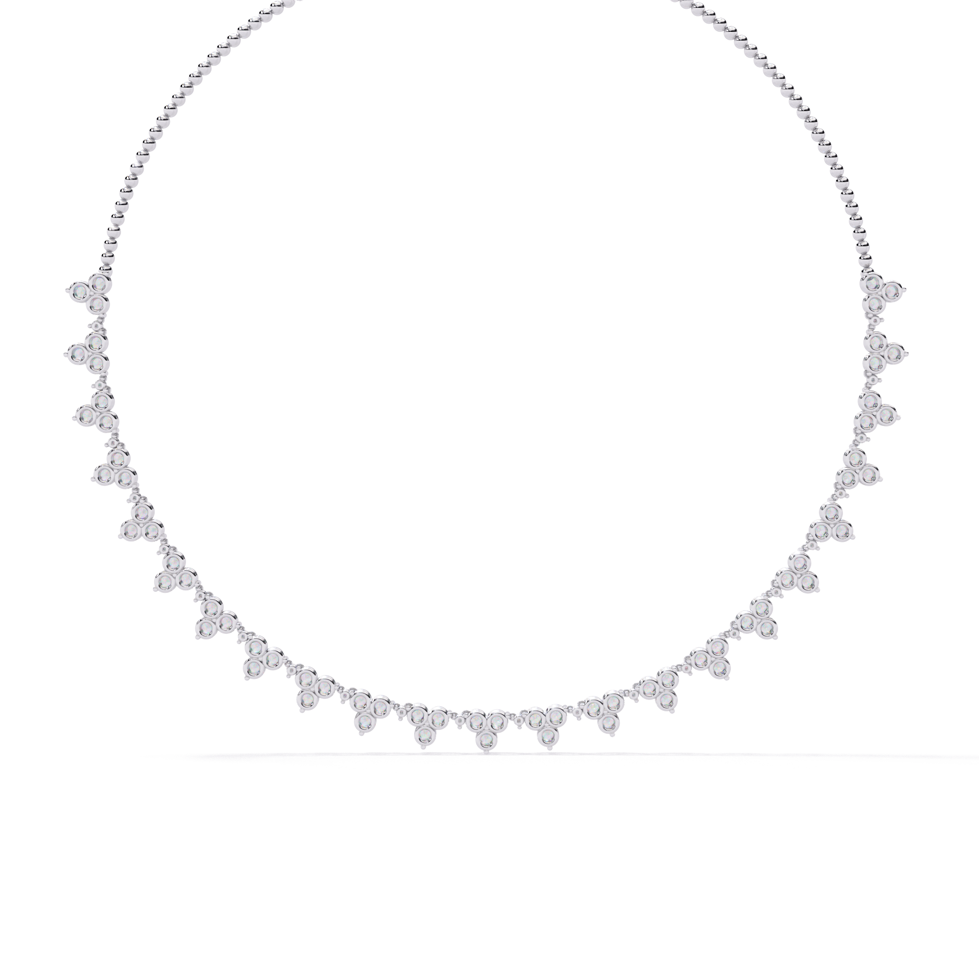 Three-Stone Round Necklace