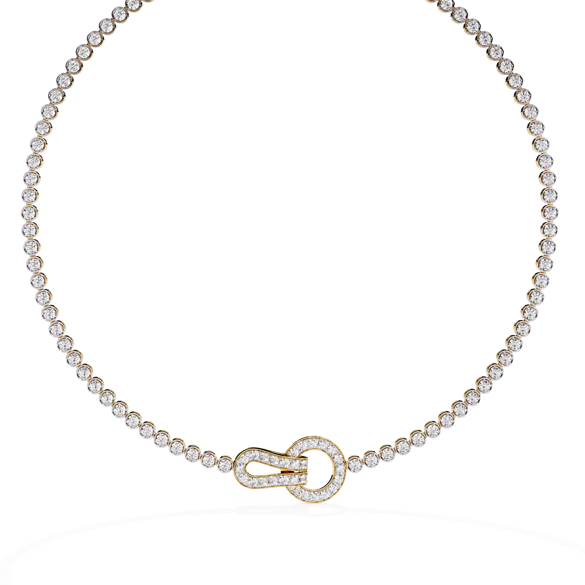 Round Pavé Loop Necklace