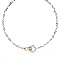 Round Pavé Loop Necklace