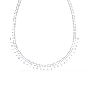 Round Arc & Princess Drop Necklace