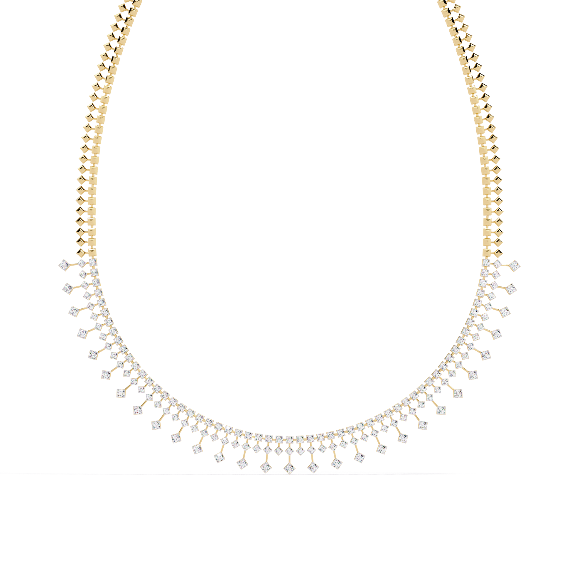Round Arc & Princess Drop Necklace