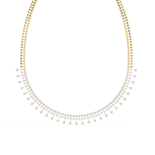 Round Arc & Princess Drop Necklace