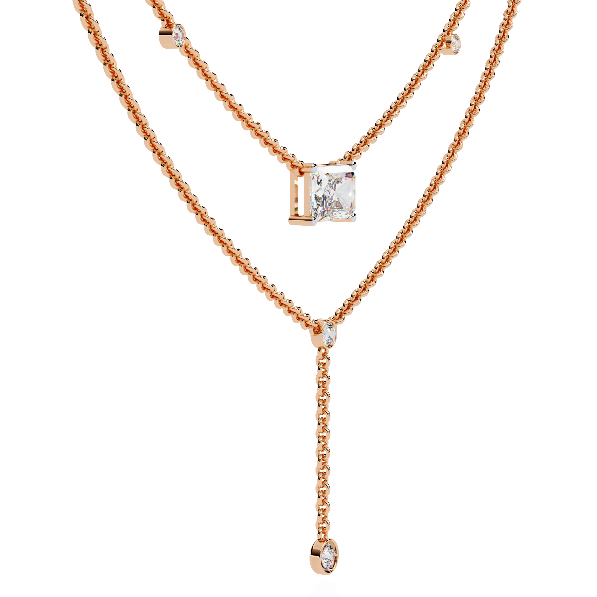 Balance Layers Solitaire Necklace