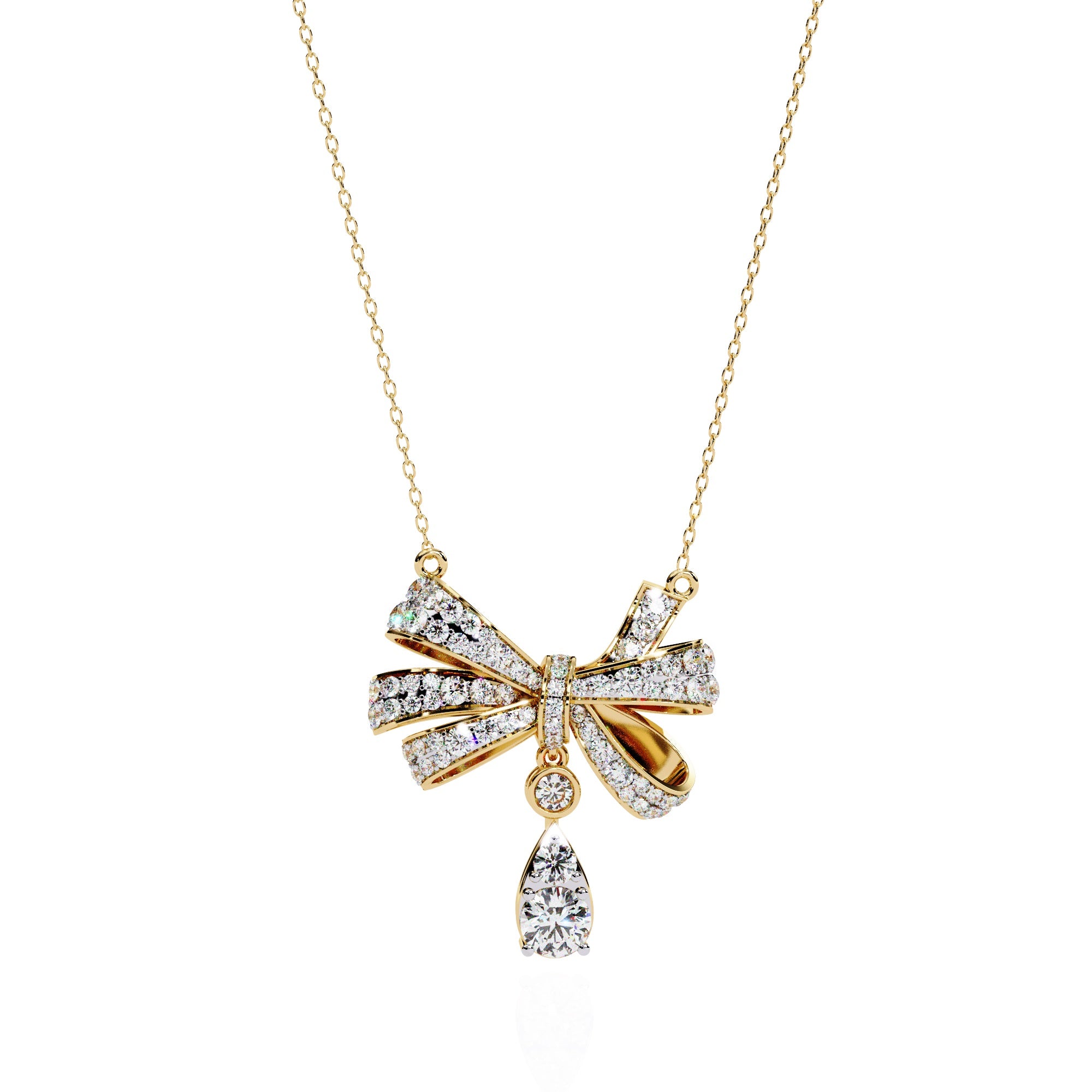 Dewdrop Bow Necklace