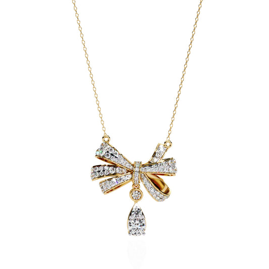 Dewdrop Bow Necklace