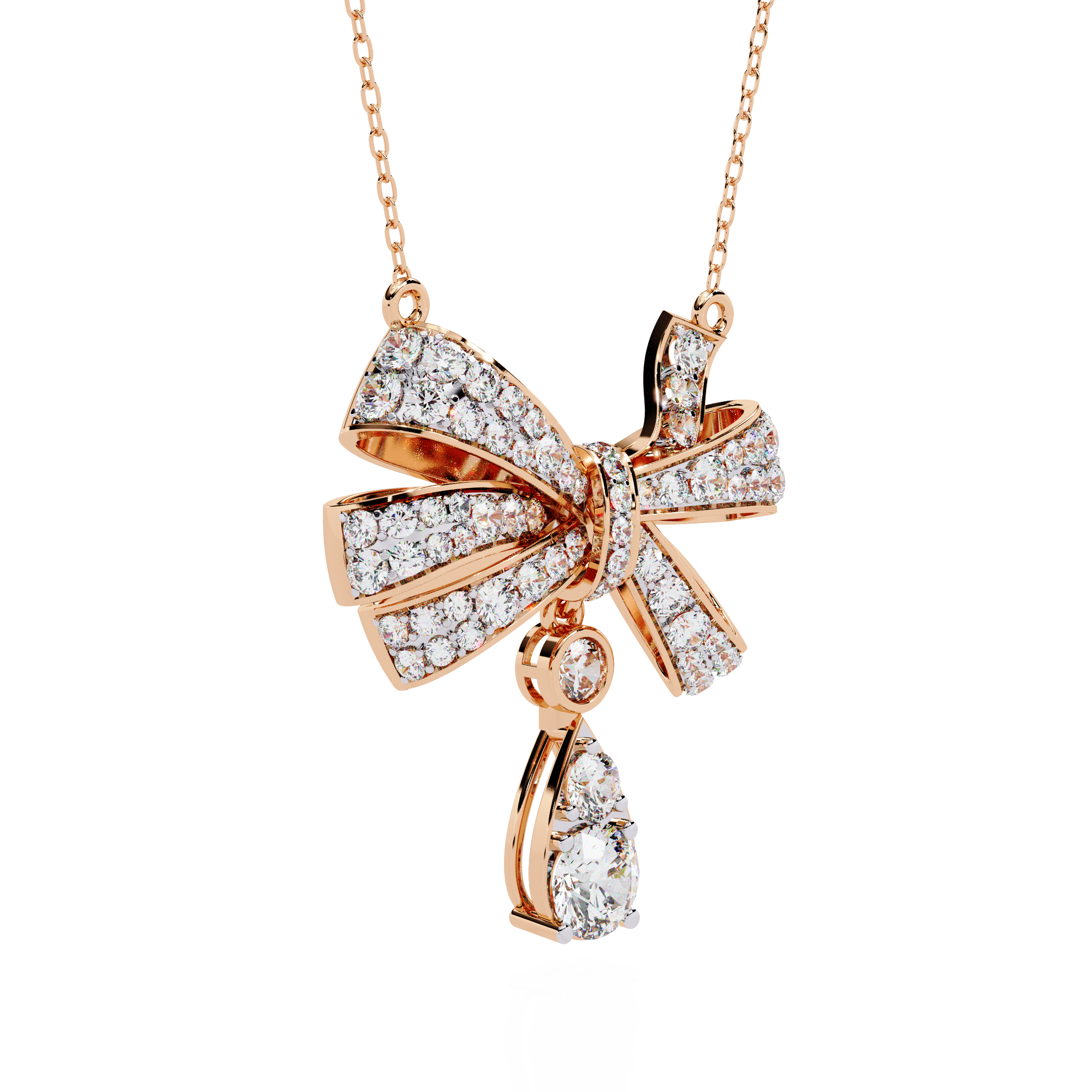 Dewdrop Bow Necklace
