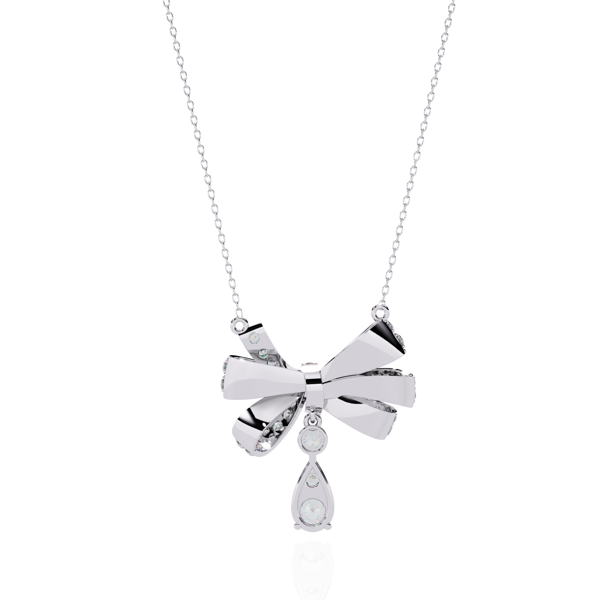 Dewdrop Bow Necklace