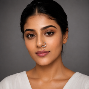 Labgrown Round Diamond Classic Nath With Drop Hangings