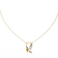 Solitaire Leaf Pendant