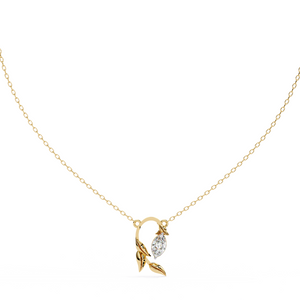 Solitaire Leaf Pendant