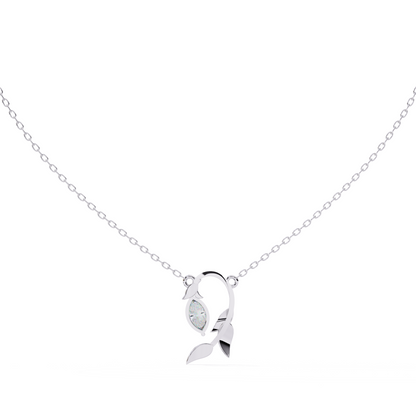 Solitaire Leaf Pendant