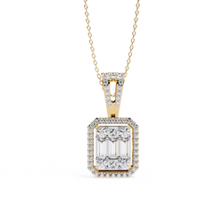 Rectangle Halo Pendant