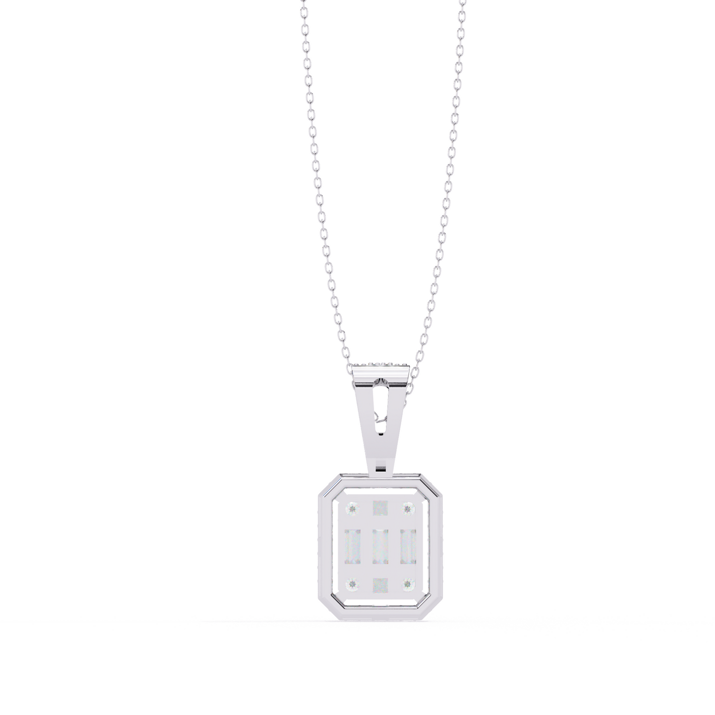 Rectangle Halo Pendant