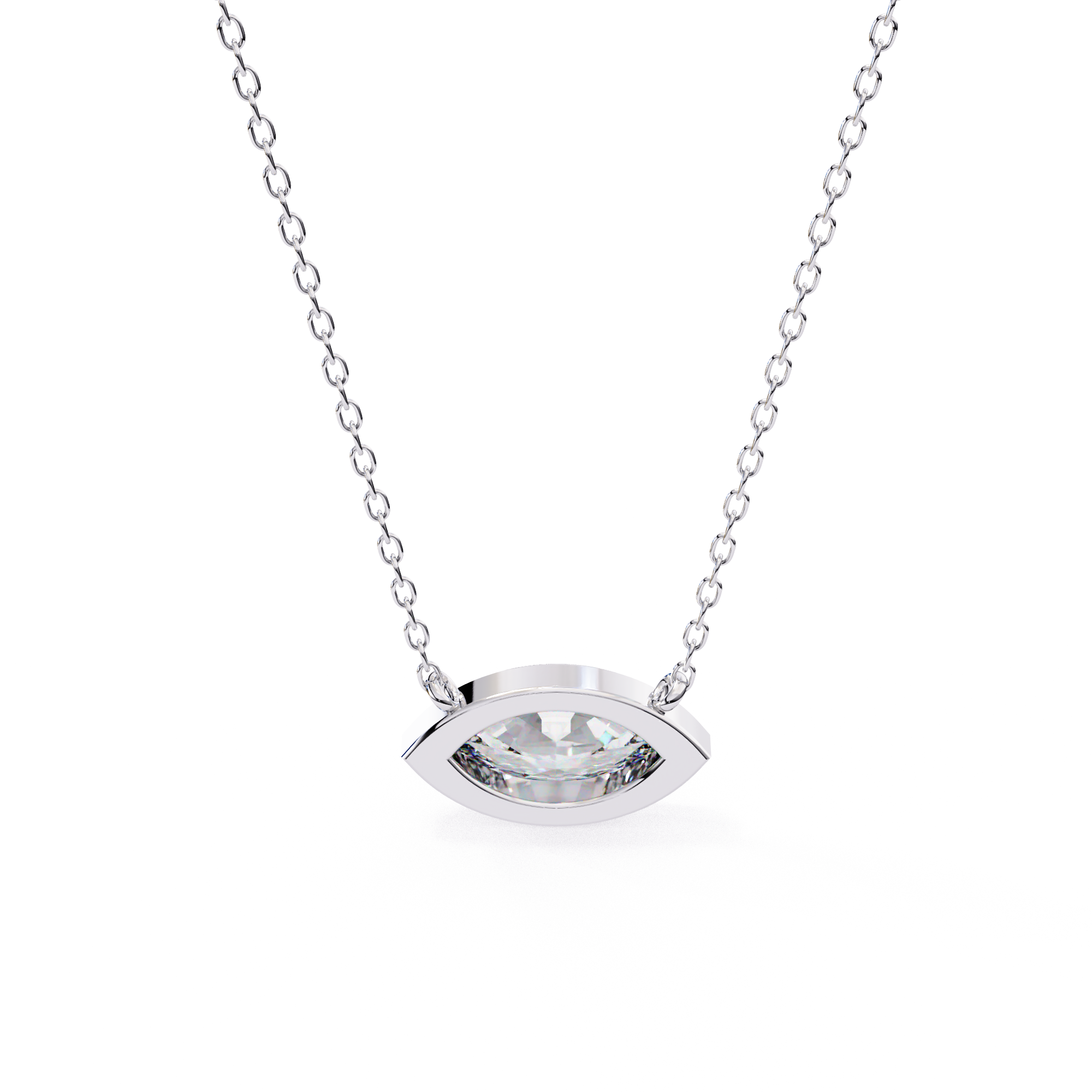 The Solitaire Marquise Pendant