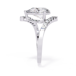 Pear-cut Bypass Ring