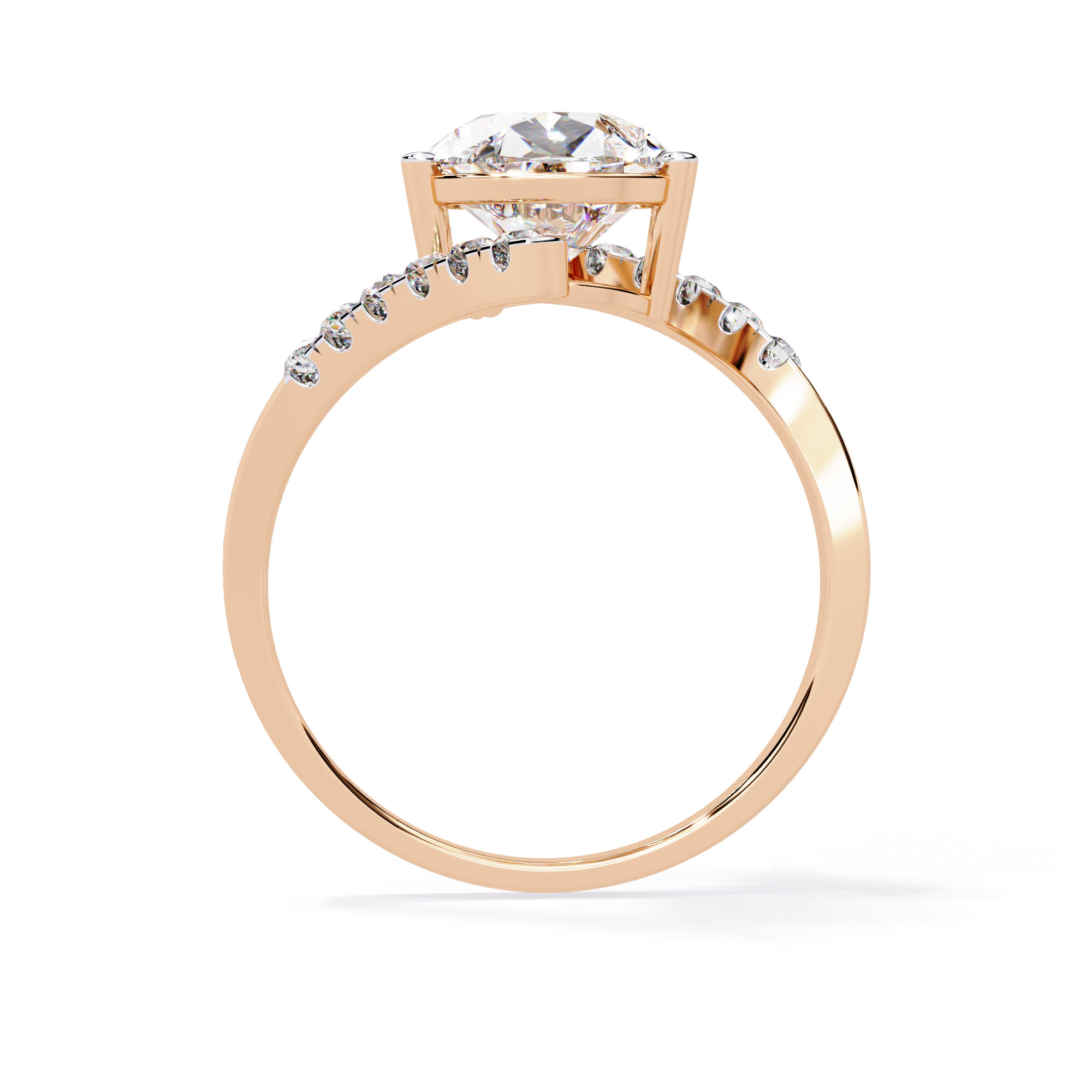 Pear-cut Bypass Ring