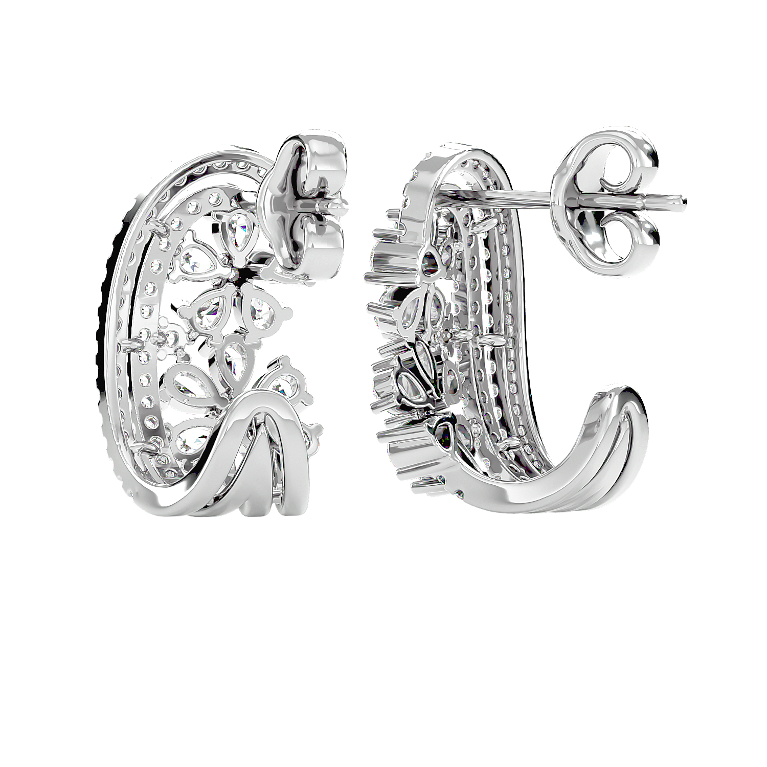 Diamond Twin Blossom Earrings