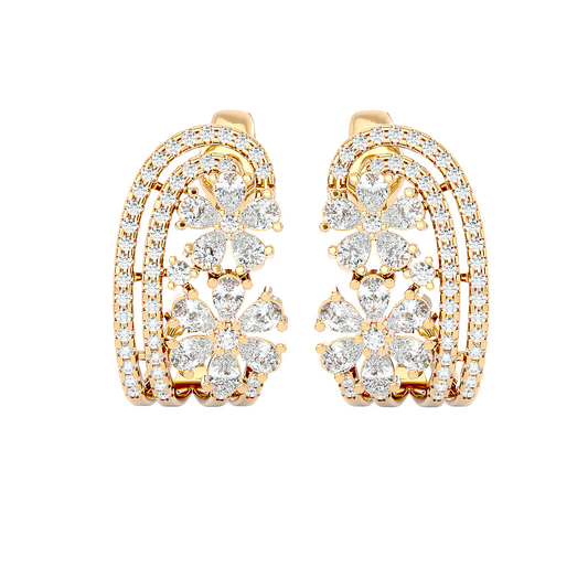 Diamond Twin Blossom Earrings