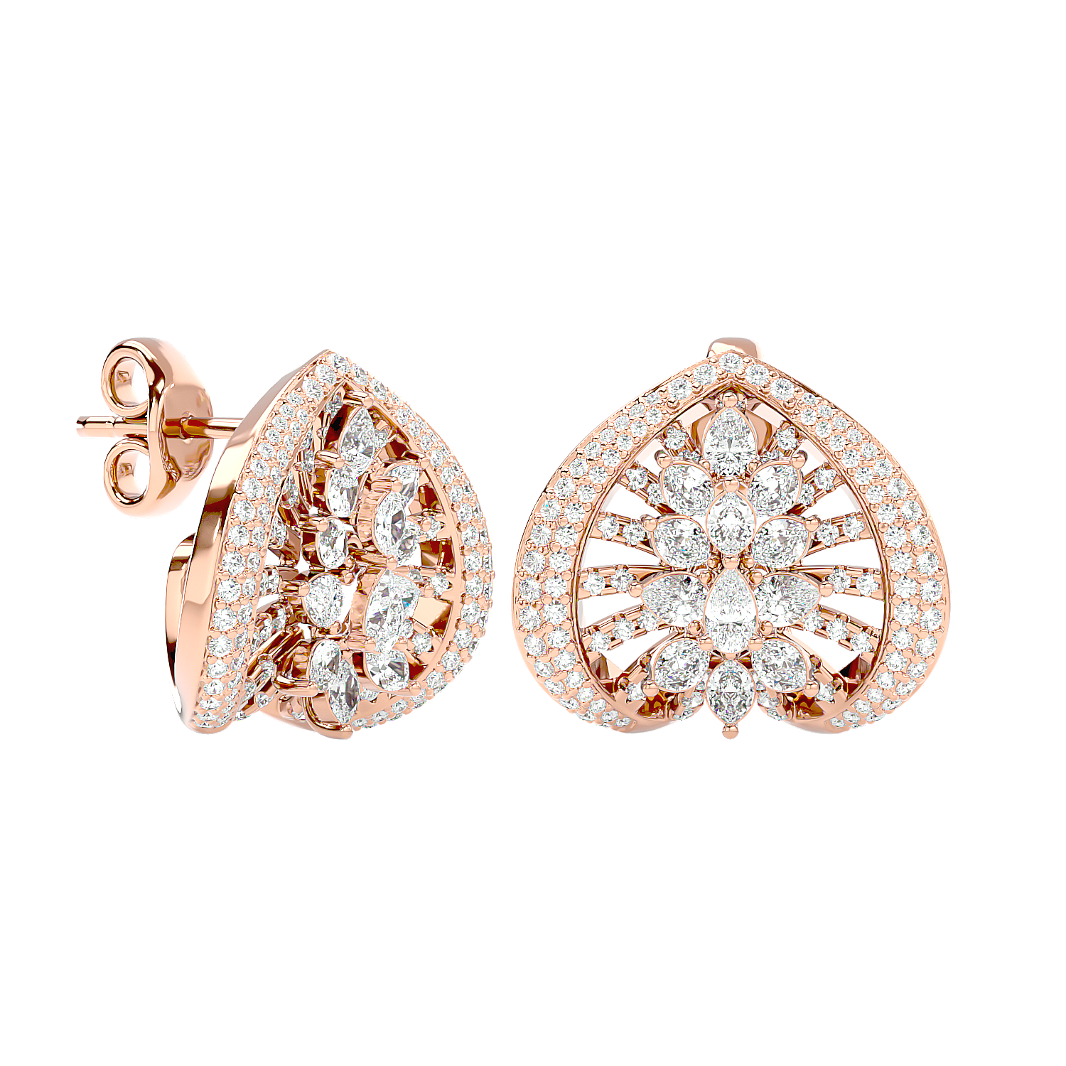 Lattice Heart Earrings