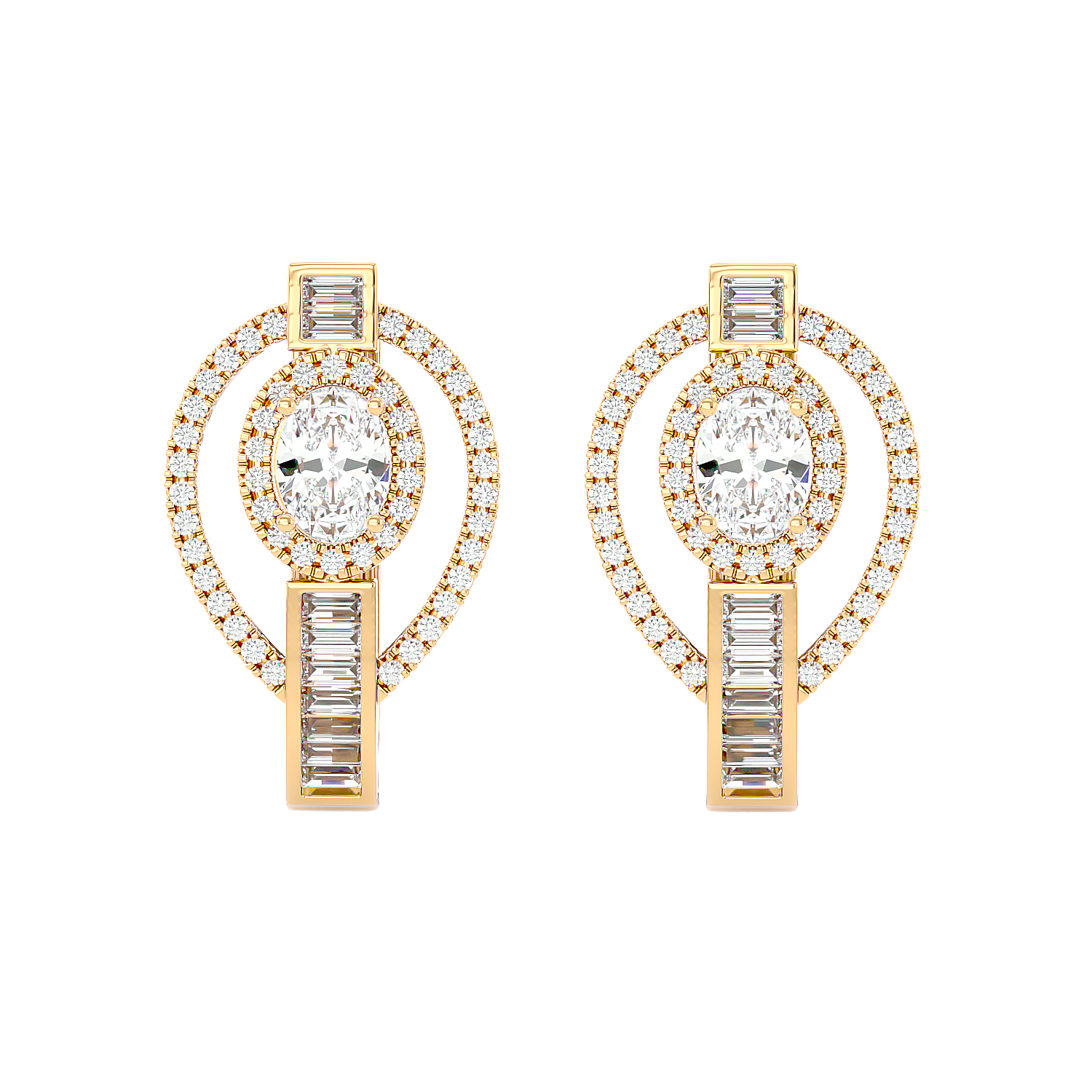 Mixed-Cut Deco Earrings