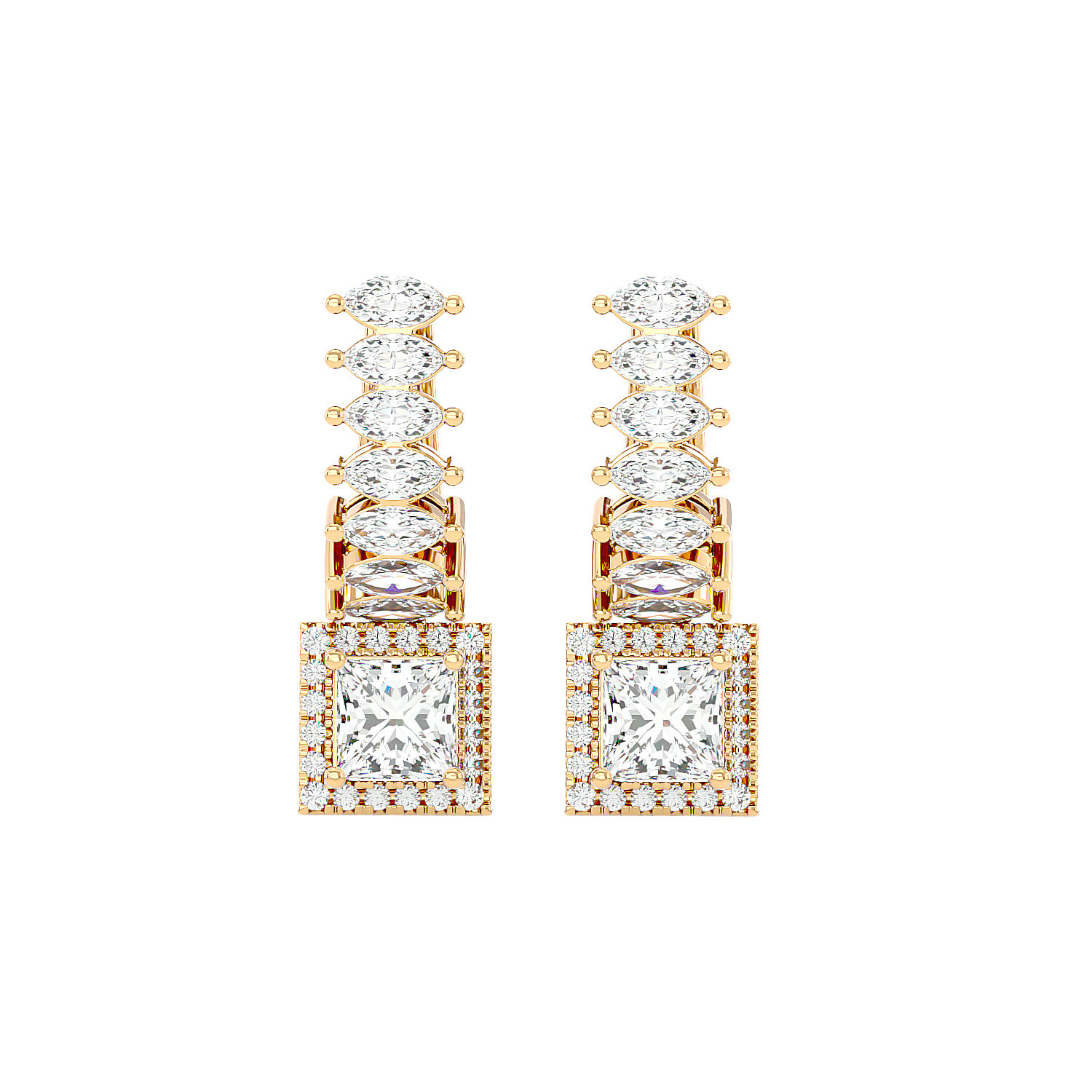 Marquise Square Drops Earrings