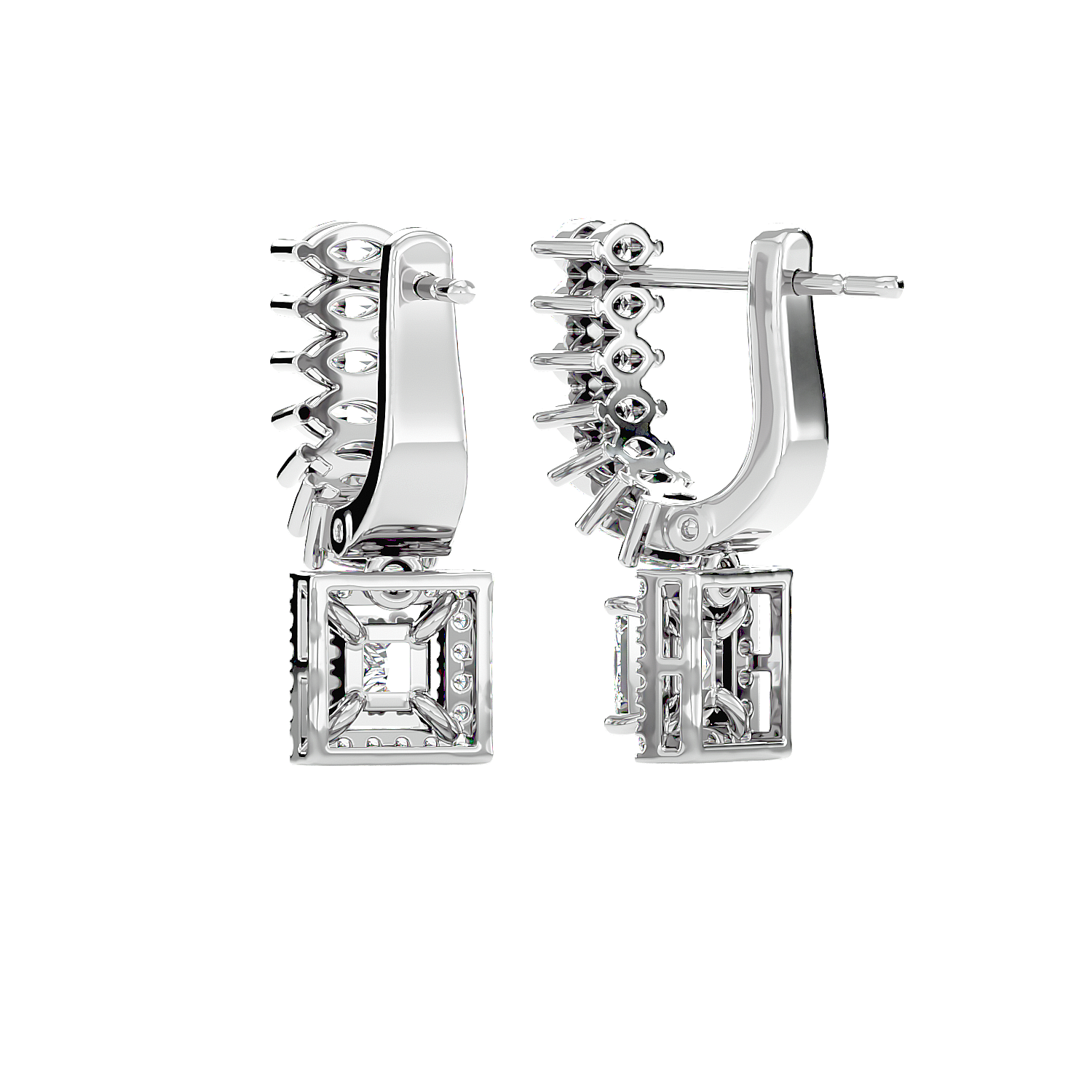 Marquise Square Drops Earrings