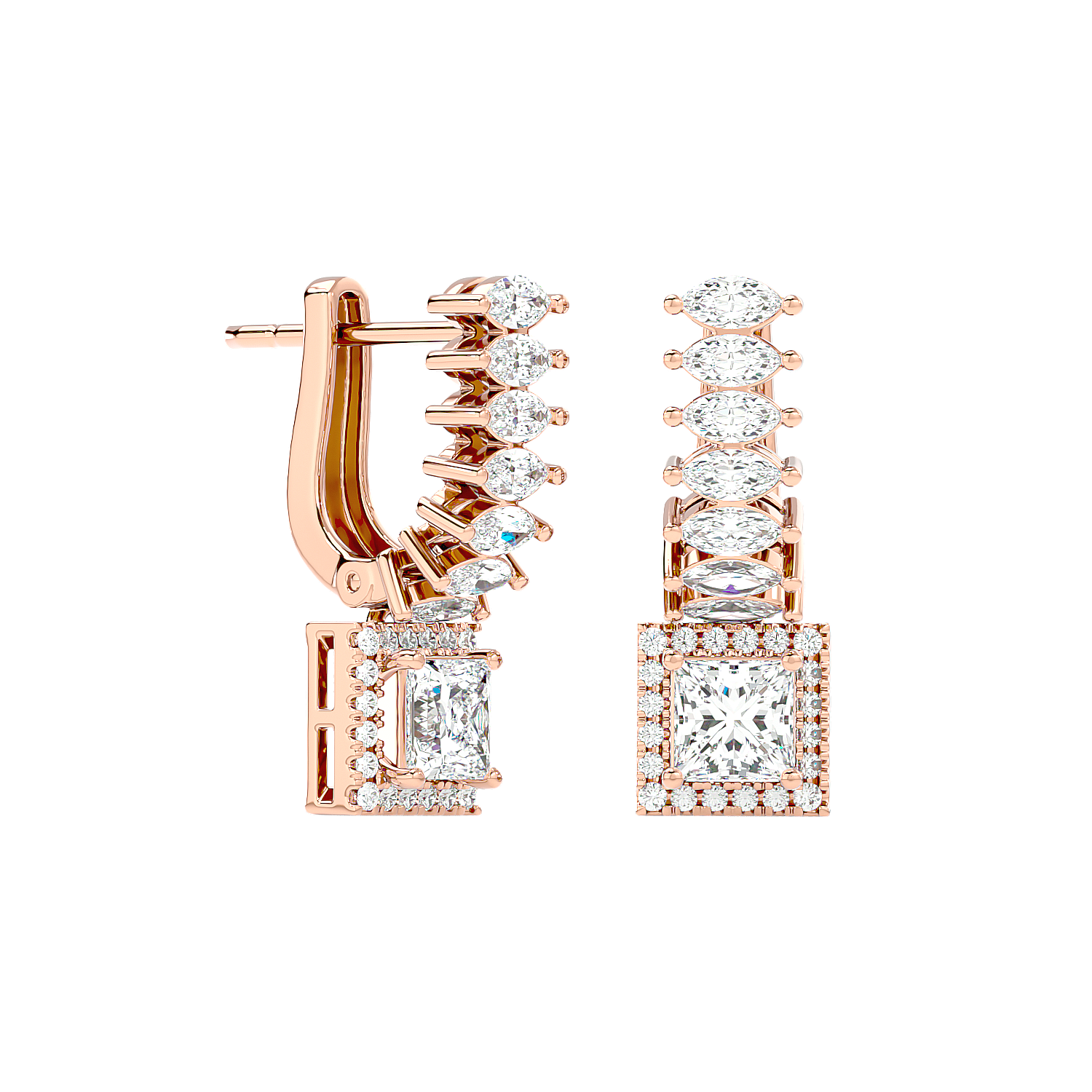 Marquise Square Drops Earrings