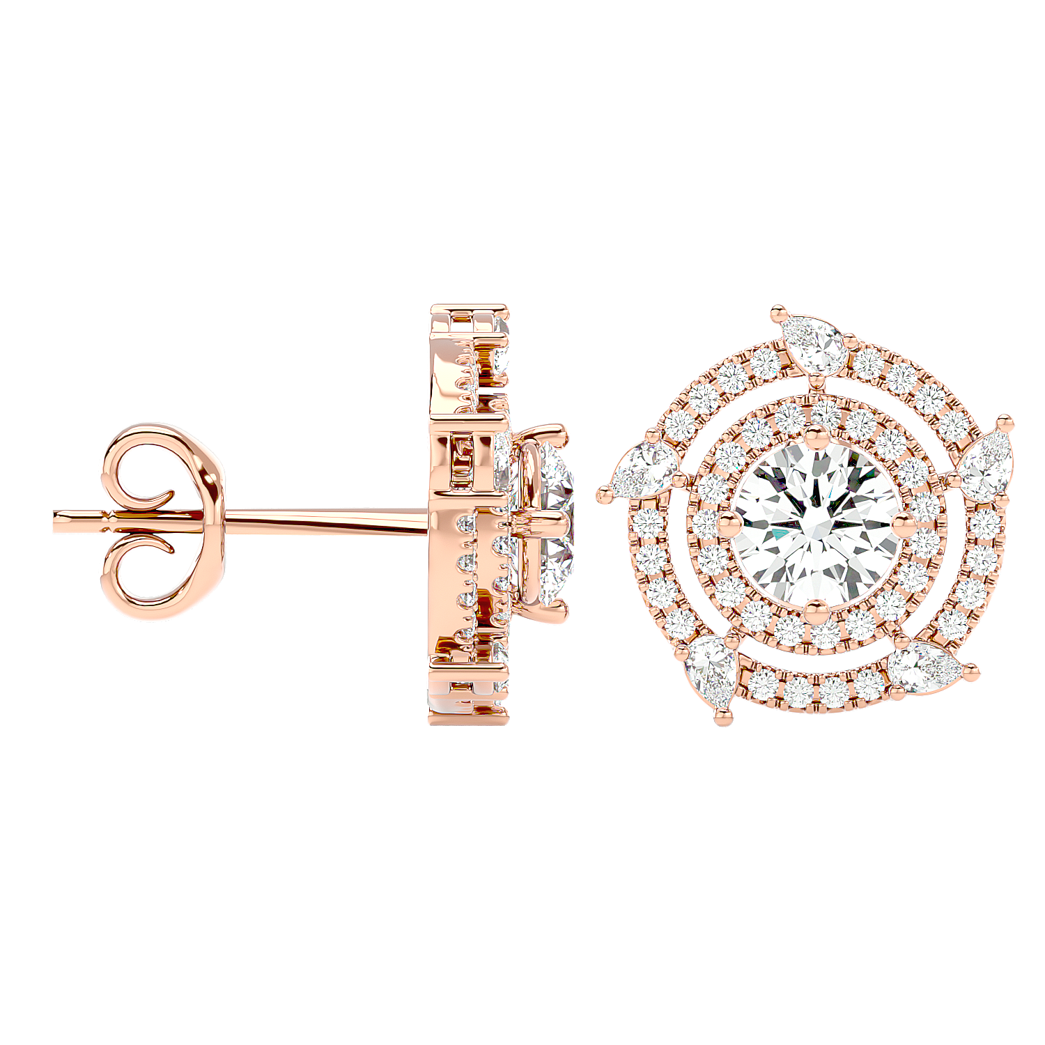Round & Marquise Galaxy Studs