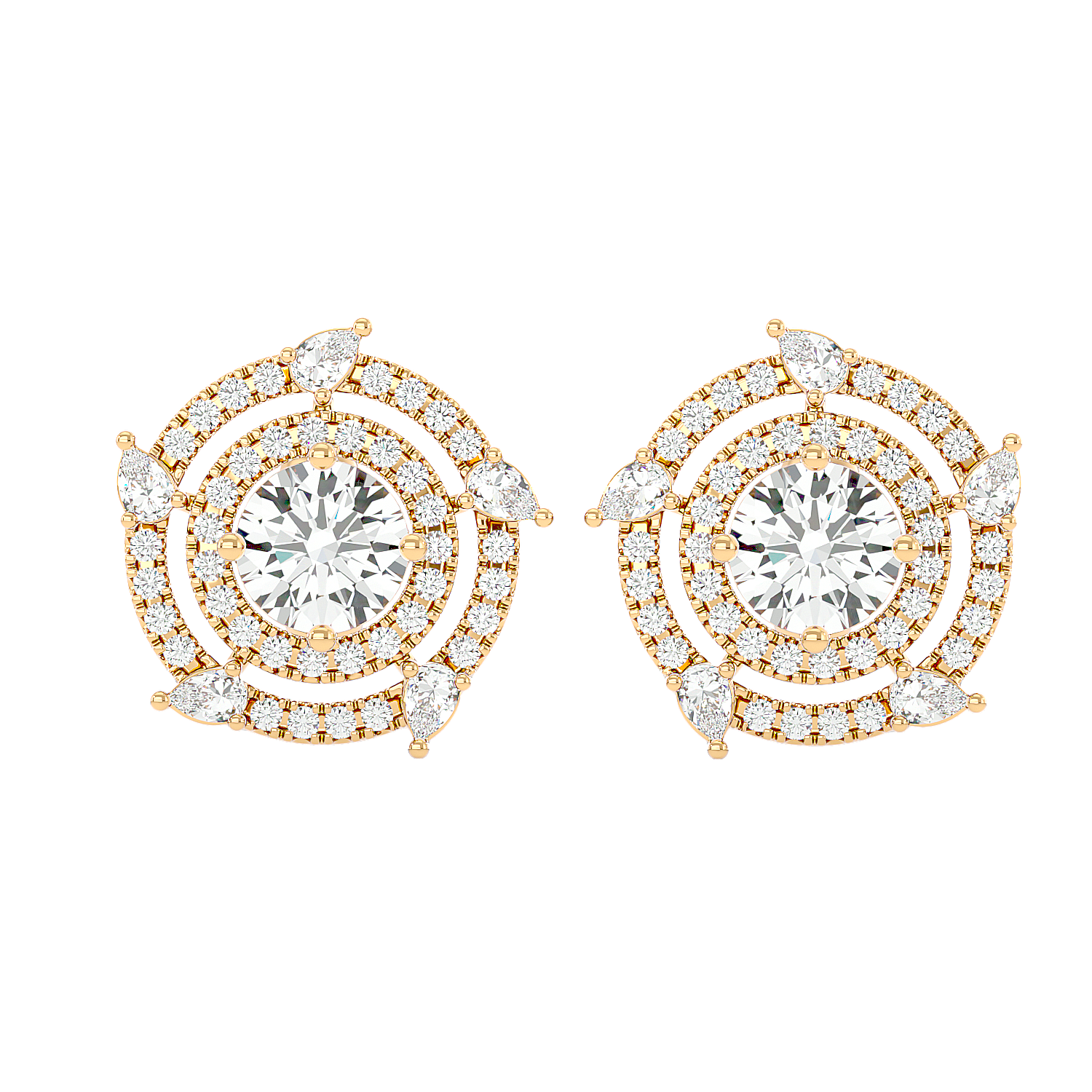 Round & Marquise Galaxy Studs