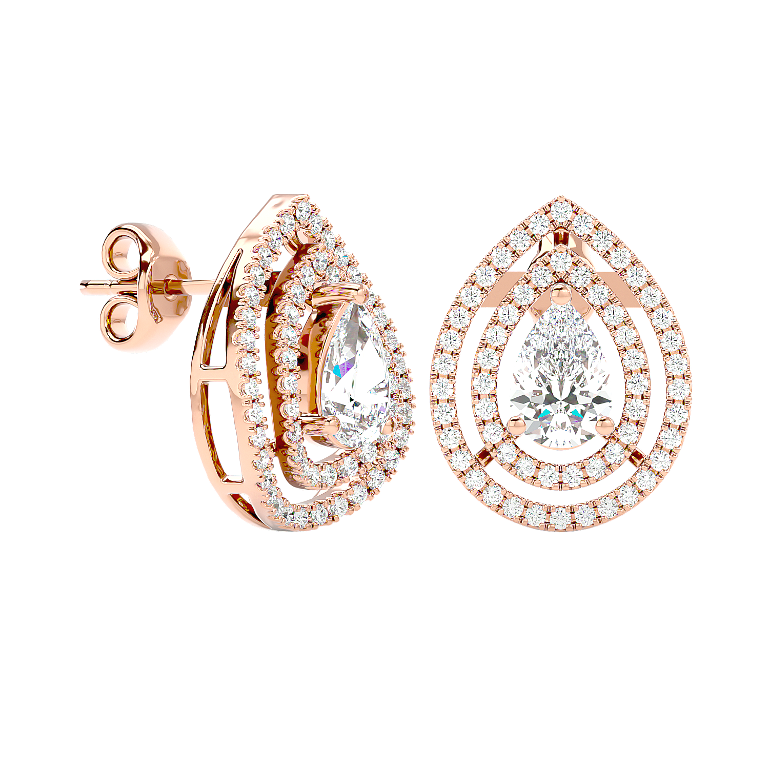Solitaire Double Halo Studs