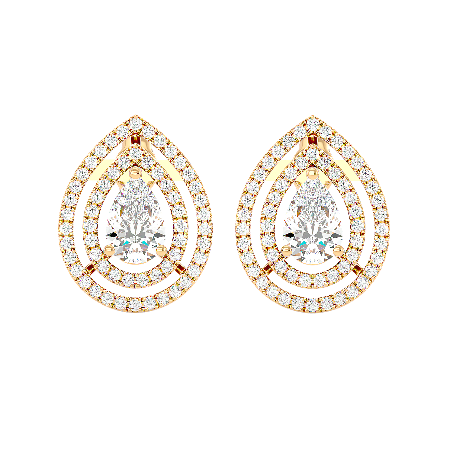 Solitaire Double Halo Studs
