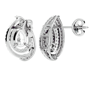 Double Halo Pear Studs