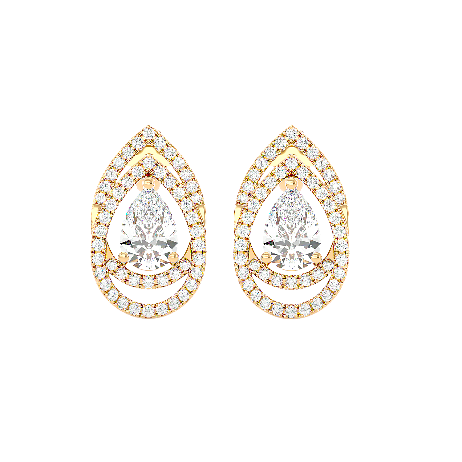Dual Tone Pear Studs