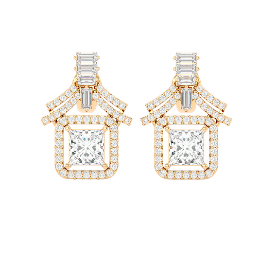 Baguette and Princess Earrings