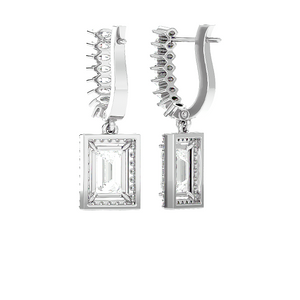 Marquise and Emerald Solitaire Earrings