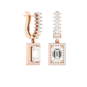 Marquise and Emerald Solitaire Earrings
