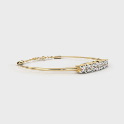 Round & Princess-cut Bar Bracelet