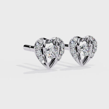 Pavé Heart Studs