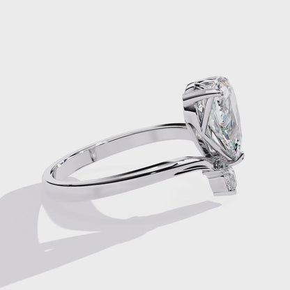 Solitaire Pear Cluster Ring