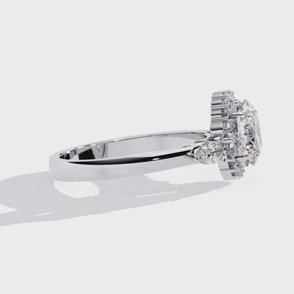 Solitaire Oval Flora Ring